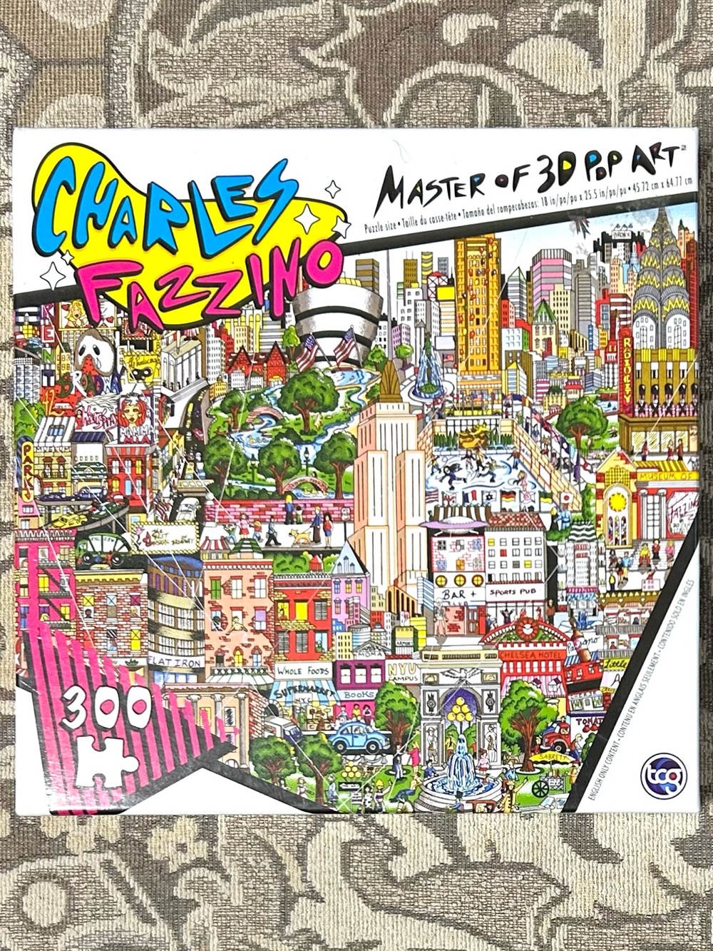 Charles Fazzino 300 Piece Puzzle NYC The Wind Beneath Our Wings Master of 3D Pop